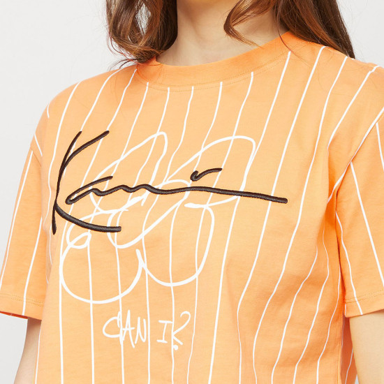 Karl Kani Γυναικεία κοντομάνικη μπλούζα Signature Crop Pinstripe Tee